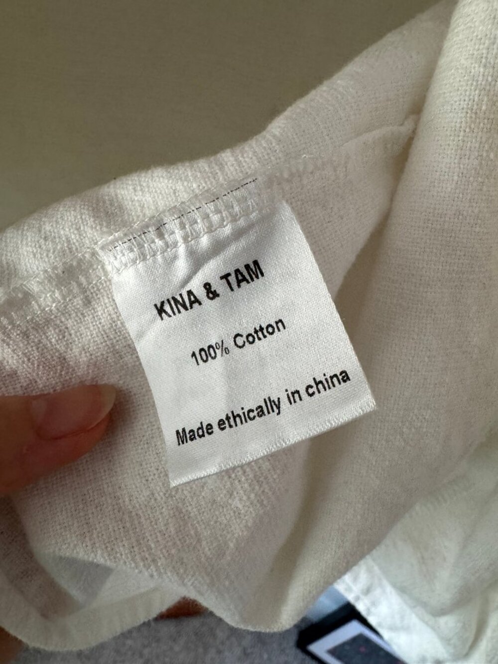 Kina and Tam The Tongue Tied Blouse - White (size S) - Picture 6 of 7
